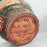 Vintage covered pot with boat décor