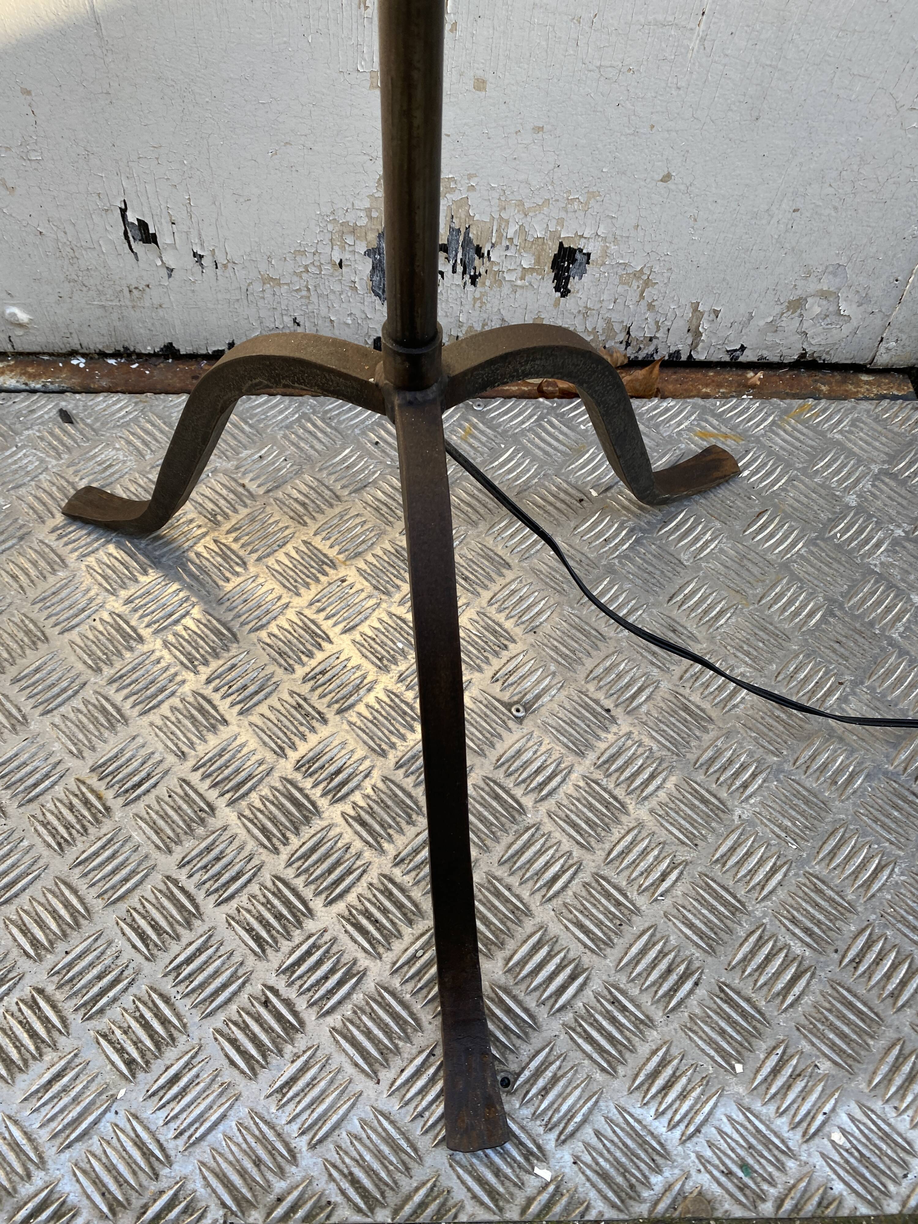 1950 wrought iron lamp Jean Touret