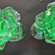 Broste Copenhagen - Pair of Large Green Blown Glass Candlesticks
