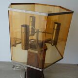 Large plexiglass lamp design year 70s Rega