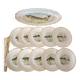 Rare: fish set 11 pieces, Société Française de Porcelaine