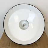 Industrial Black Enamel Factory Pendant Lamp, 1960s
