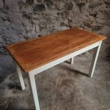 Vintage French farmhouse table, 1950s.