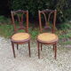 Pair of Louis XVI style walnut chairs