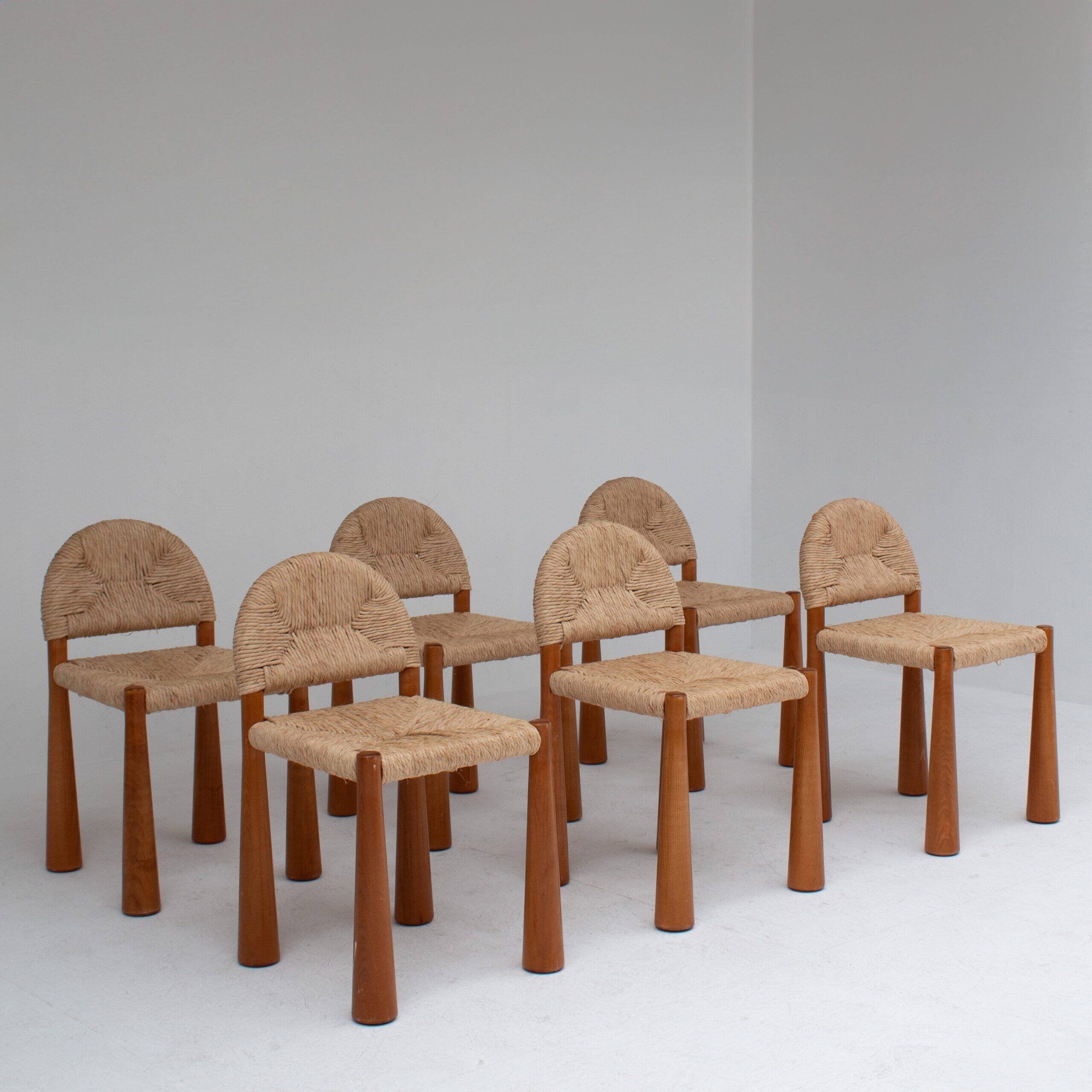 Ensemble de 6 chaises à manger Alessandro Becchi « Toscanolla » pour Giovannetti
