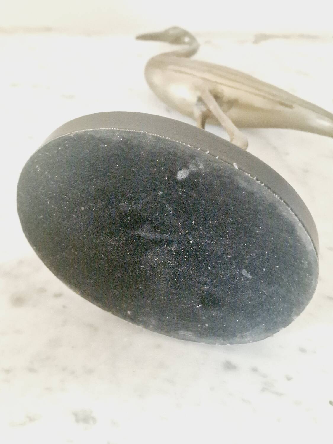 Vintage brass heron statue.