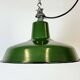 Industrial French Green Enamel Factory Lamp, 1960s