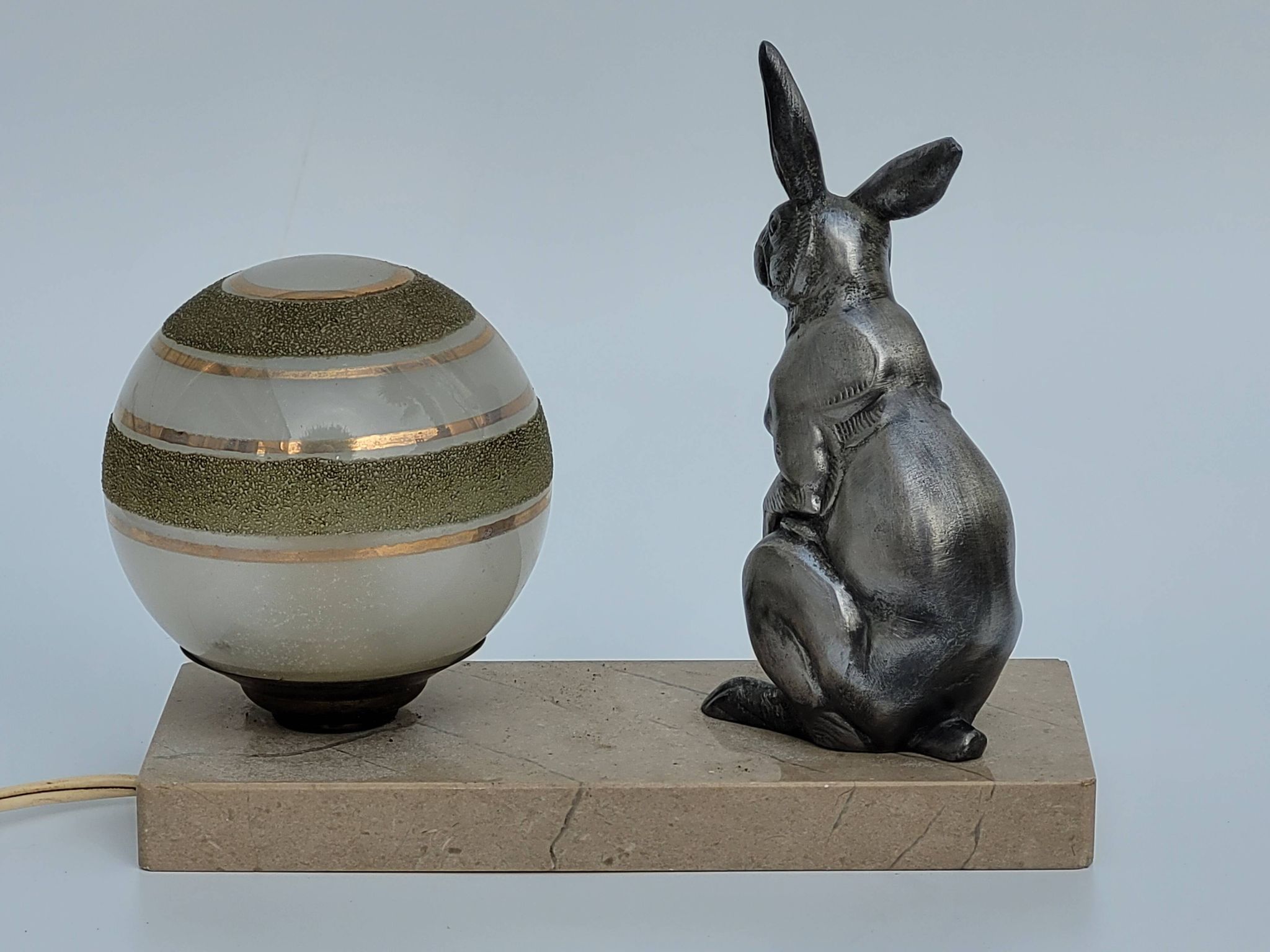 Ancienne  lampe de chevet veilleuse  art déco lapin dlg benjamin rabier