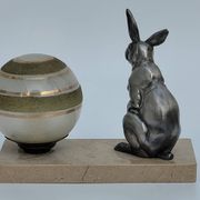 Ancienne  lampe de chevet veilleuse  art déco lapin dlg benjamin rabier