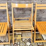 Set de 4 chaises pliantes dépareillées vintage