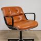 Charles Pollock leather office chair, Knoll edition, 1970