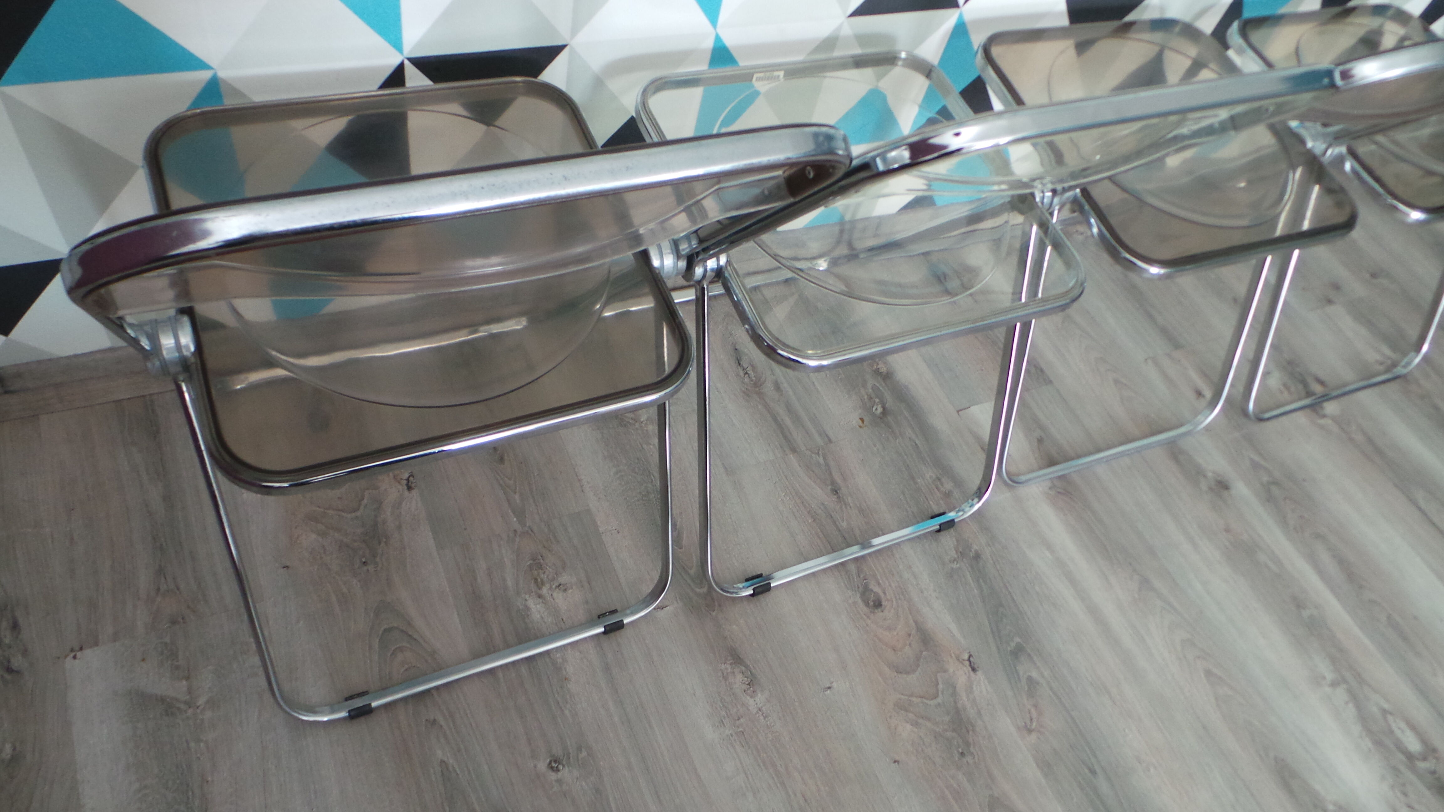 Set 4 chairs plia by Giancarlo Piretti for Castelli