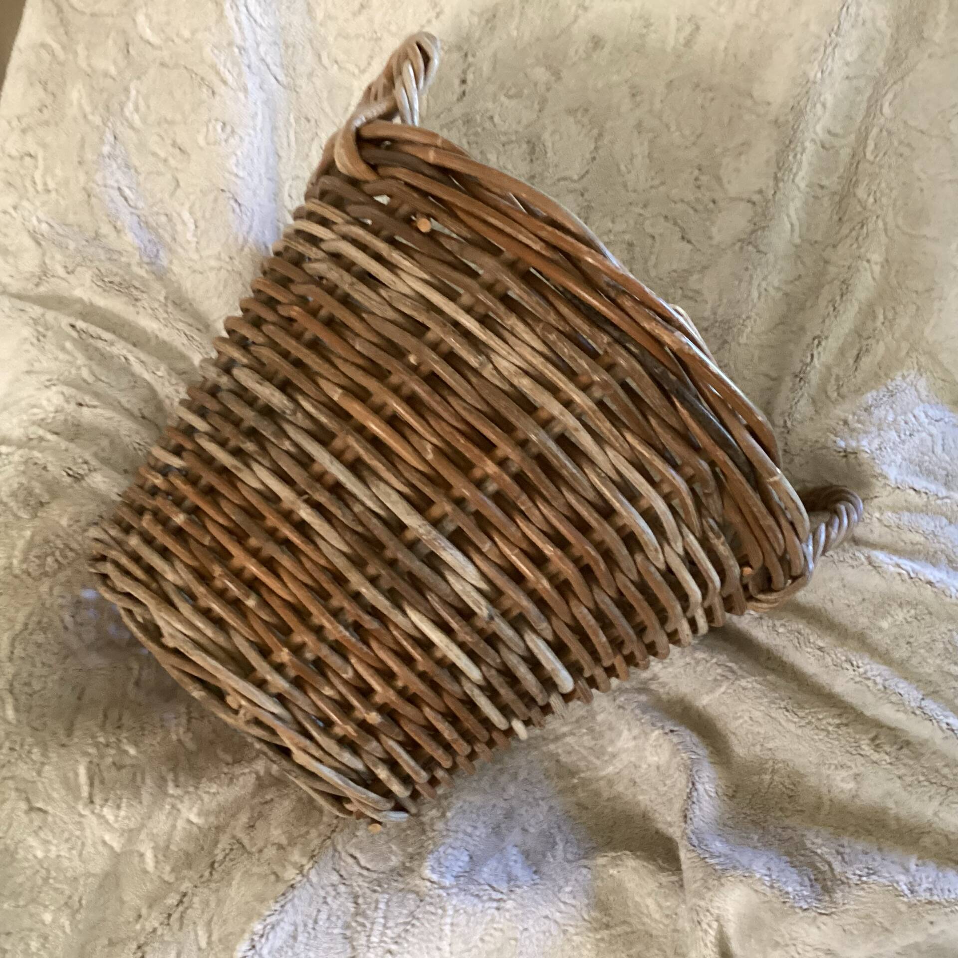 Large basket with rattan handles