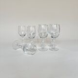 Set of 4 water glasses and 4 wine glasses, swirling glass
