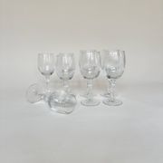 Set of 4 water glasses and 4 wine glasses, swirling glass