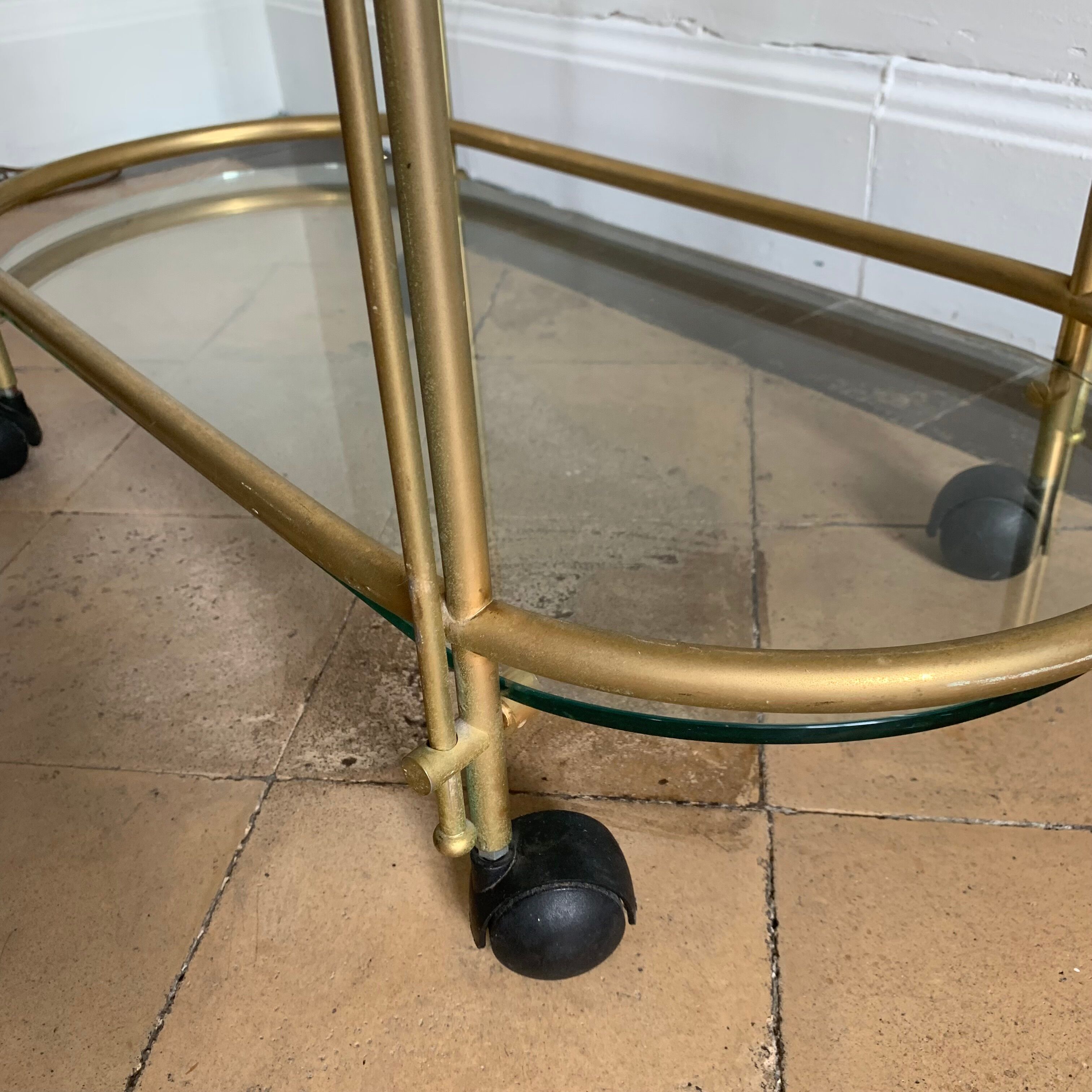 Golden brass and glass service