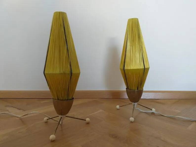 Pair of Rare Midcentury Table Lamps Rocket, 1960s