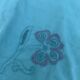 4 white linen napkins, emerald tinted, embroidered with flowers and monogrammed, old GM