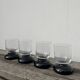 4 verres à eau noirs 1990