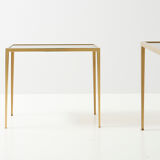 Set of Two Side Tables with a Brass Frame - 1960's