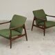 Pair of green GMF 64 armchairs by Edmund Homa, Poland 1960