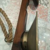 Brass cord wood glass suspension