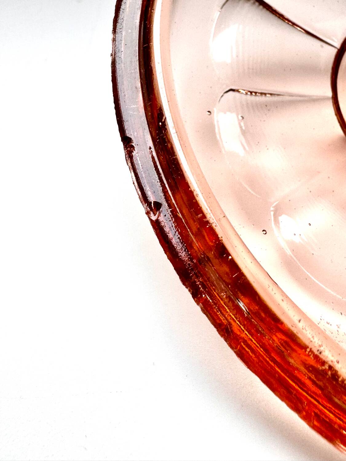 Set of two vintage pink glass boxes