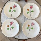 Dessert service flowers Made in France 50s
