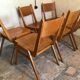 Set of 6 stackable chairs wood feet compass Germany 1960's