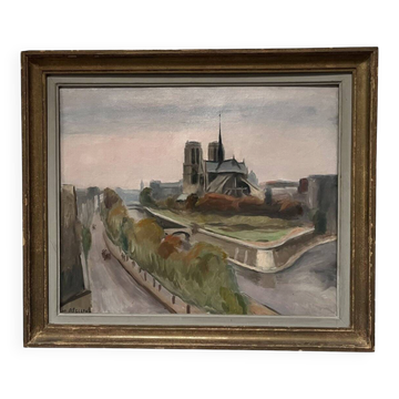 Maurice Asselin (1882-1947) Notre-Dame, Paris Huile sur toile, signée