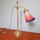 Art Deco desk lamp in brass and satin glass, 1920s-30s