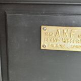 Old workbench furniture with six drawers and a door