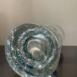 Vintage cylindrical crystal vase with inclusion
