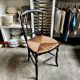 Napoleon III chair in black wood and straw