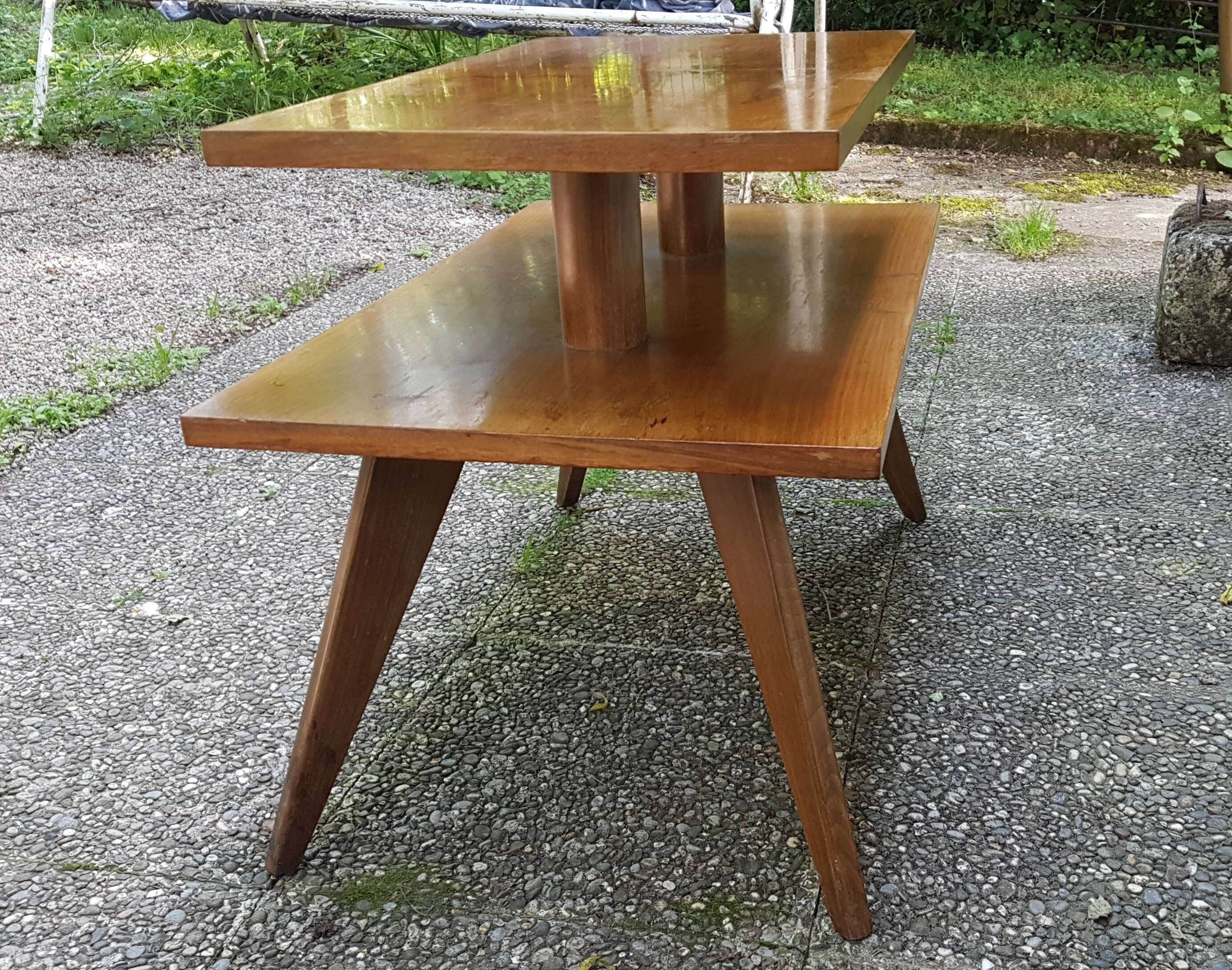 Table low legs compass double tray