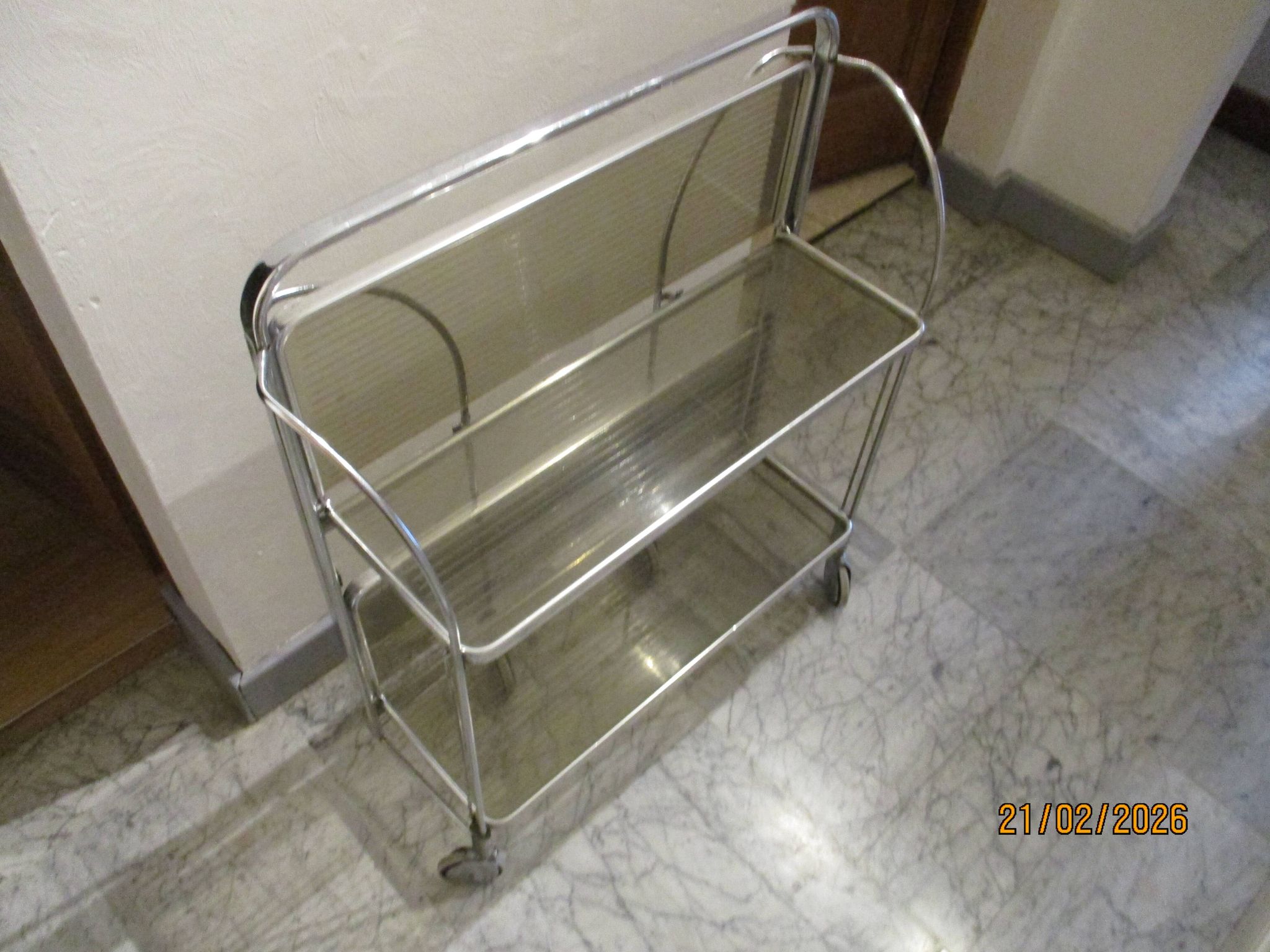 Folding dessert trolley on wheels, 1970s