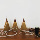 Teakwood and Sisal Cascading Lamp by Jean Rispal