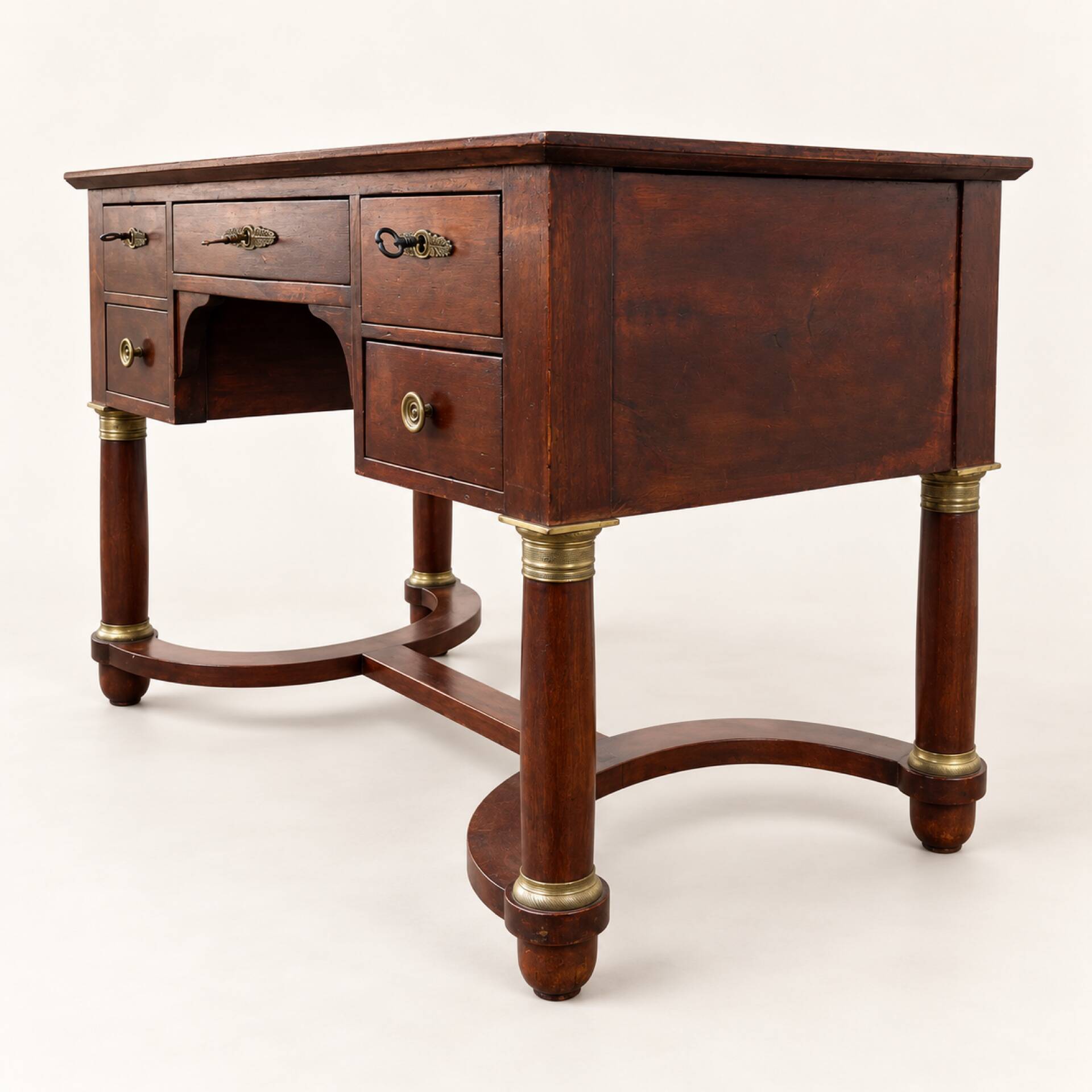 Empire style flat desk in mahogany