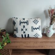 Moroccan kilim cushion in black and white.