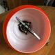 Vintage rolly lamp in orange glass to hang