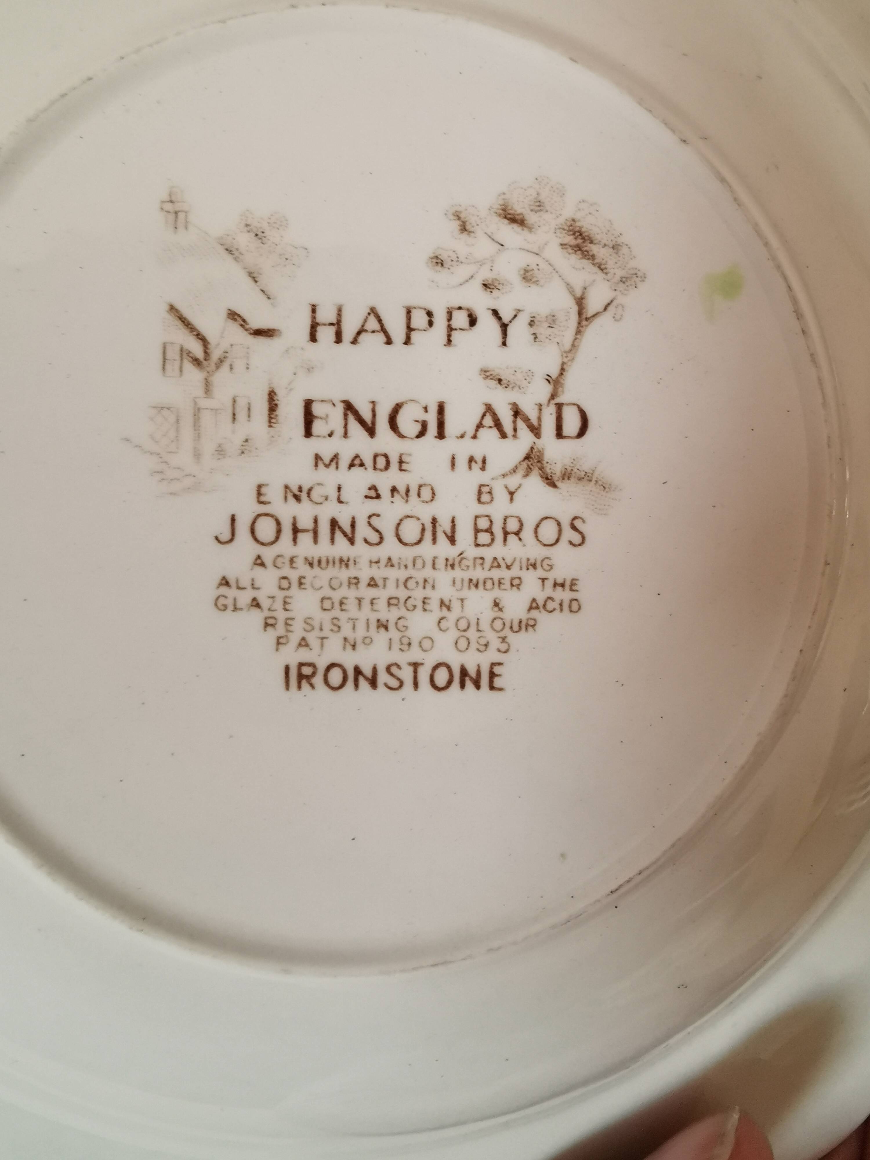 set of 8 iron earth soup plates, Johnson Bros