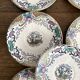 Assiettes en terre de fer polychrome Longwy modèle "chinois"