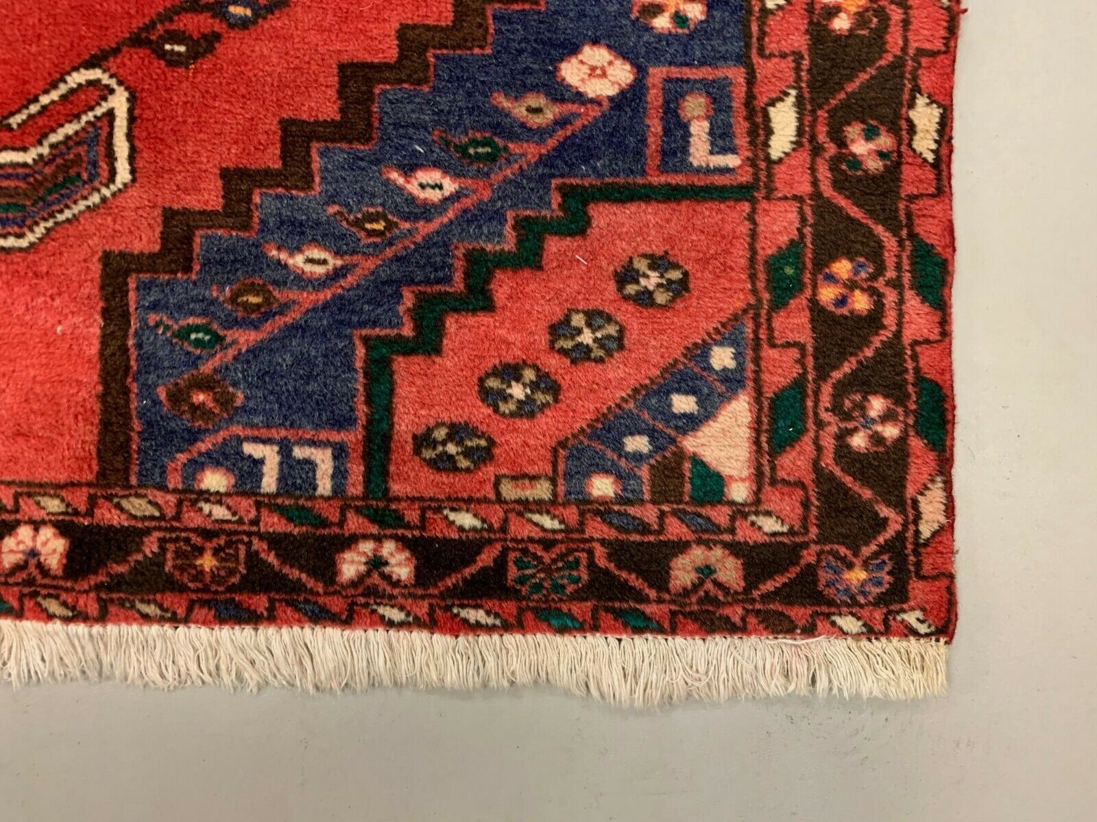 Vintage Tribal Rug 205x137 cm Wool Oriental Hand Made Rug Red, Navy