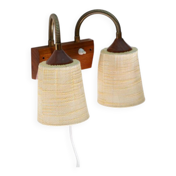 Lampe murale vintage en teck pour chevet lampe murale Suède années 60