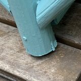 Vintage turquoise rattan corner shelf 1960