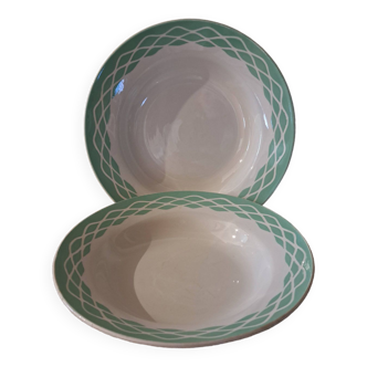 Digoin earthenware soup plates, Lola decor