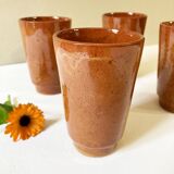 Glazed terracotta cups, speckled effects