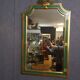 Miroir vintage vert et doré, 88x52 cm