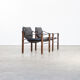 Set of 2 Maurice Burke ‘chelsea’ vintage black leather safari chairs for Pozza