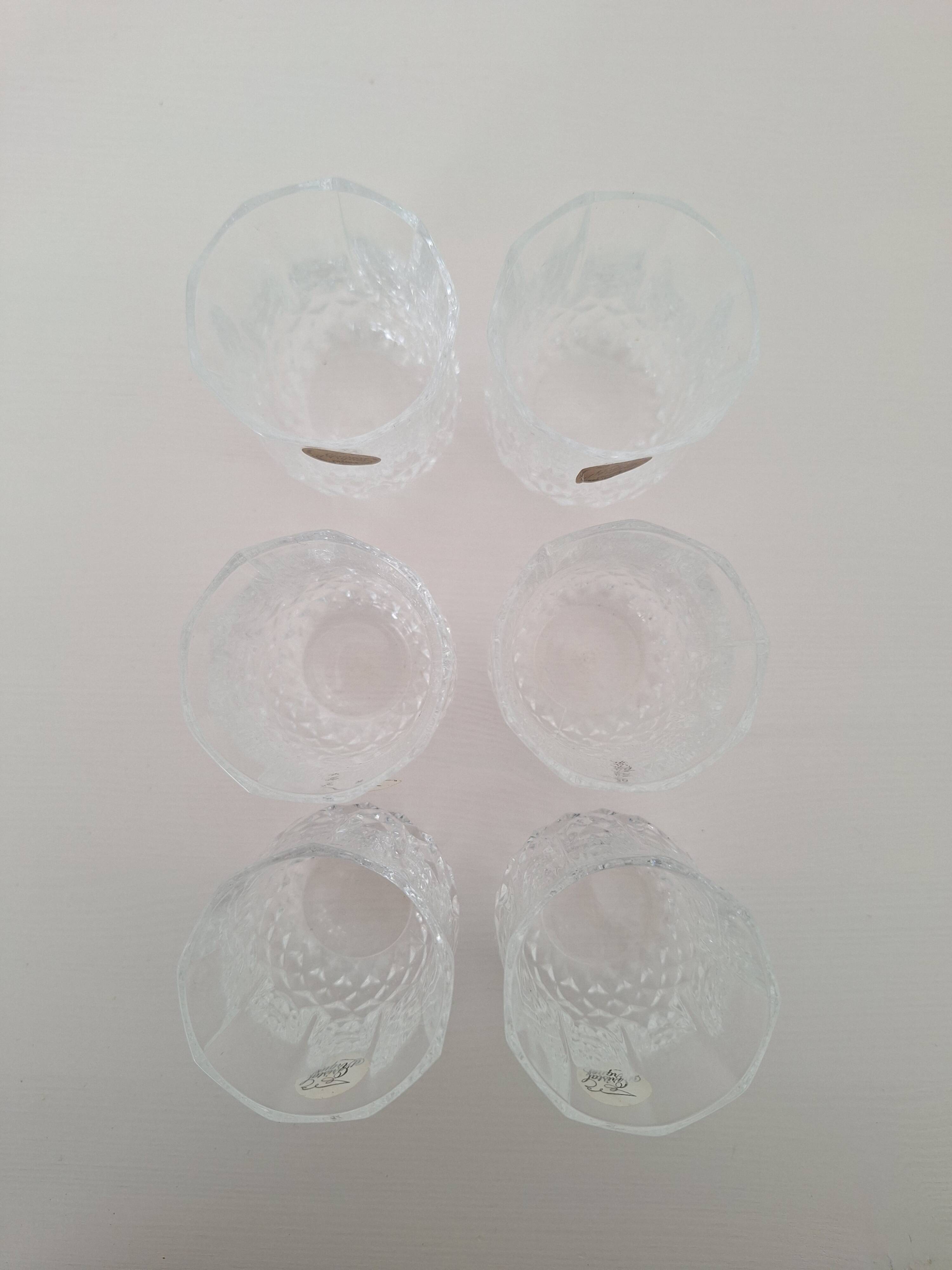 Crystal liqueur glasses from Arques